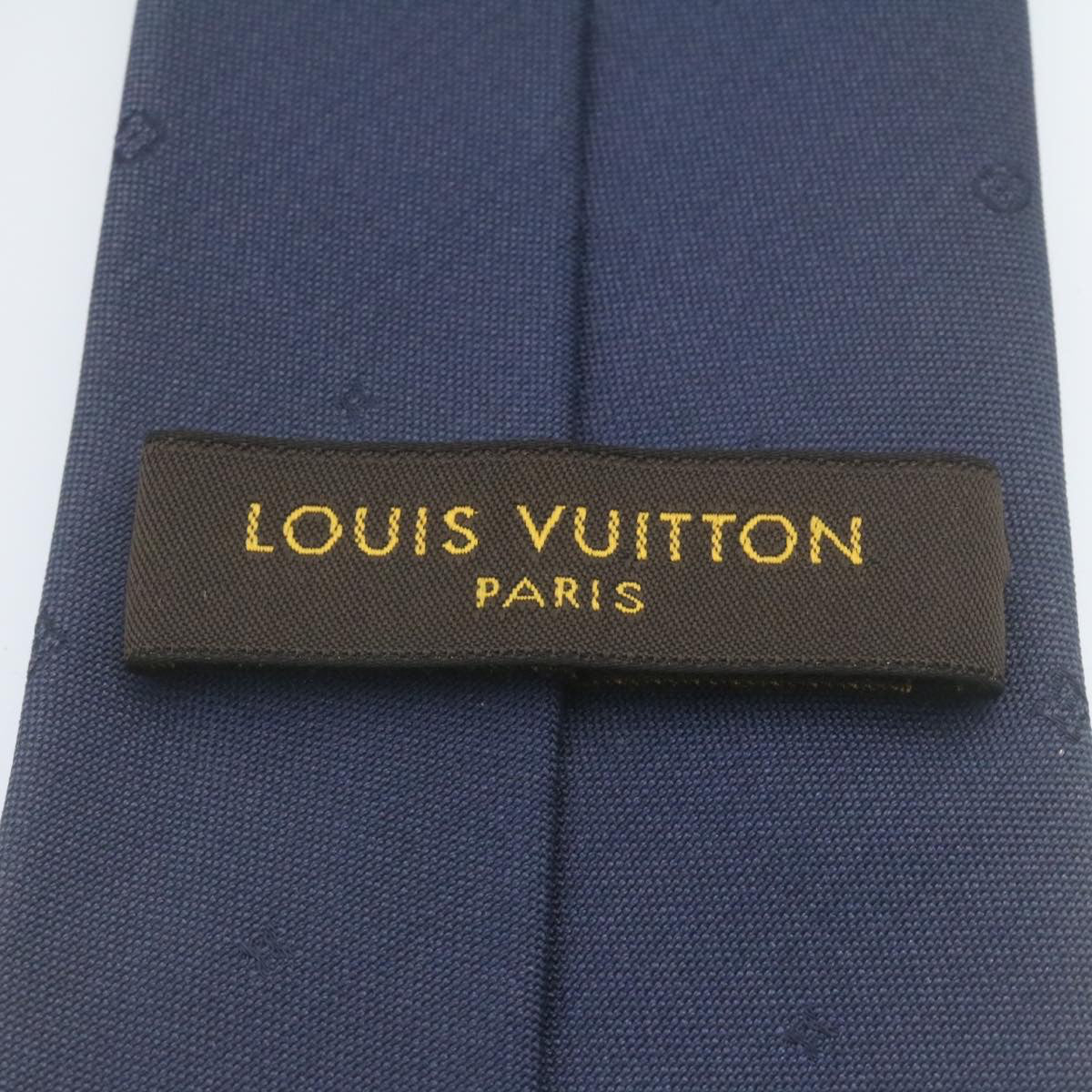 LOUIS VUITTON Necktie Silk Gray LV Auth 29118
