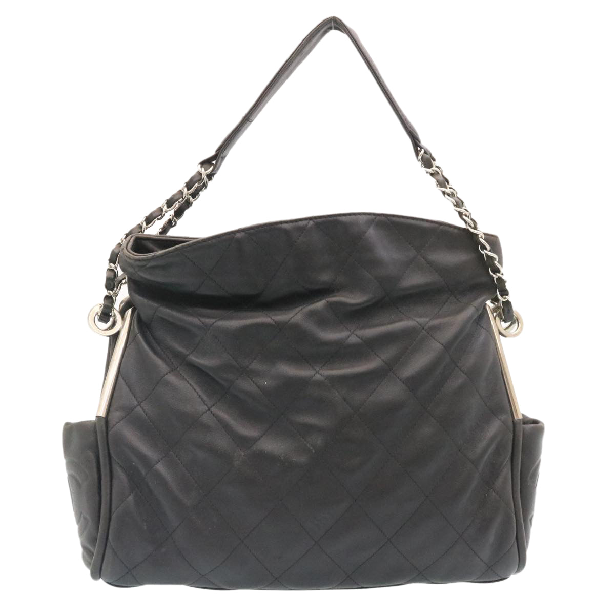 CHANEL Matelasse Chain Shoulder Bag Leather Black CC Auth 29121A - 0