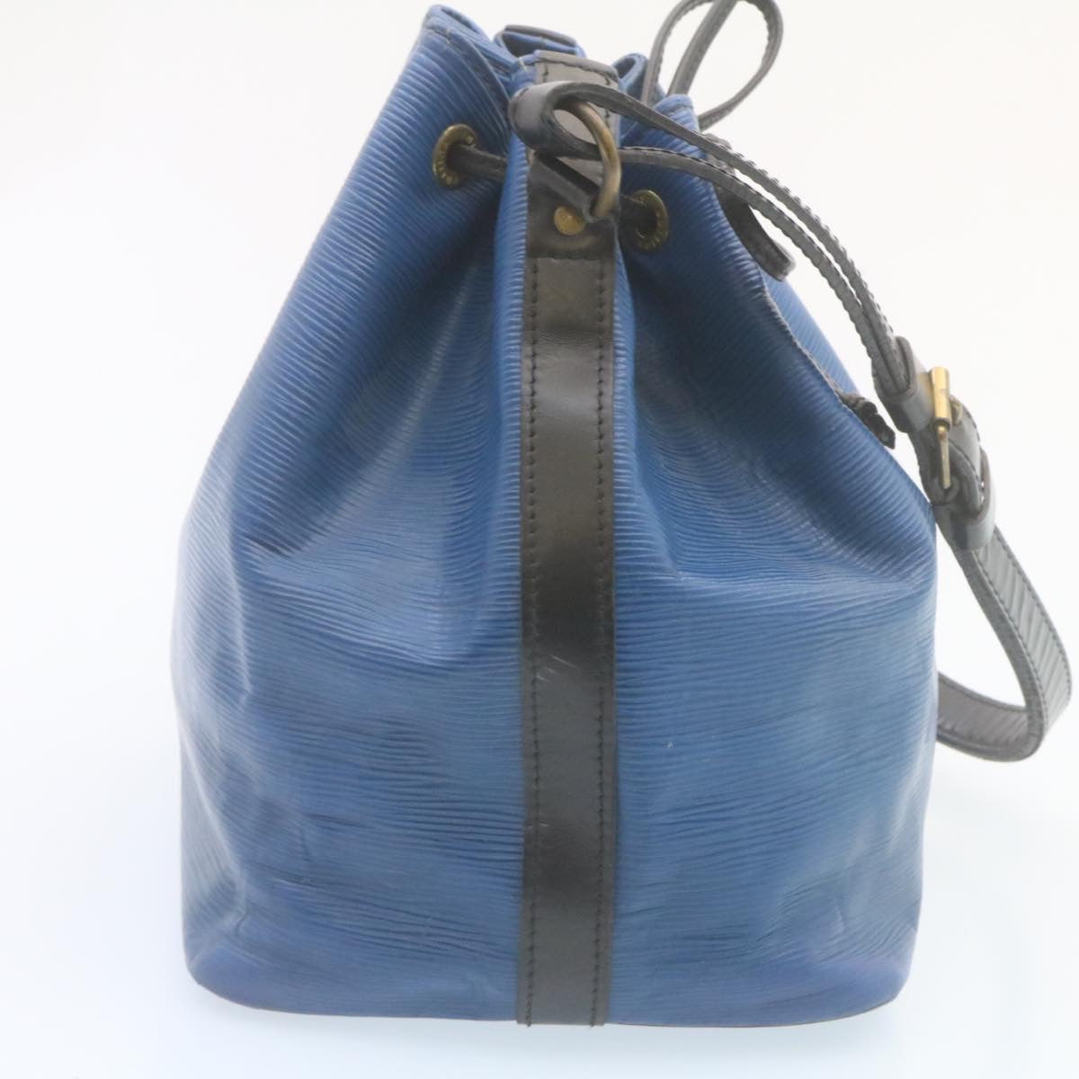 LOUIS VUITTON Epi Petit Noe Shoulder Bag Bicolor Black Blue M44152 LV Auth 29125