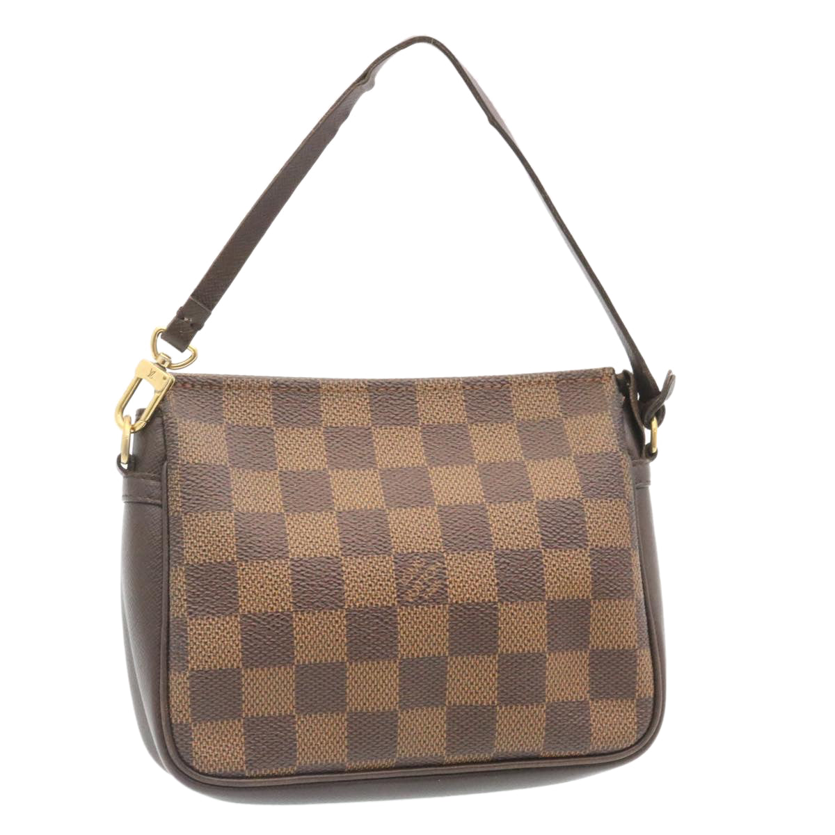 LOUIS VUITTON Damier Ebene Trousse Make Up Hand Pouch N51982 LV Auth 29166