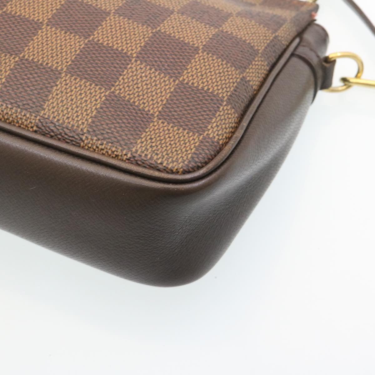 LOUIS VUITTON Damier Ebene Trousse Make Up Hand Pouch N51982 LV Auth 29166