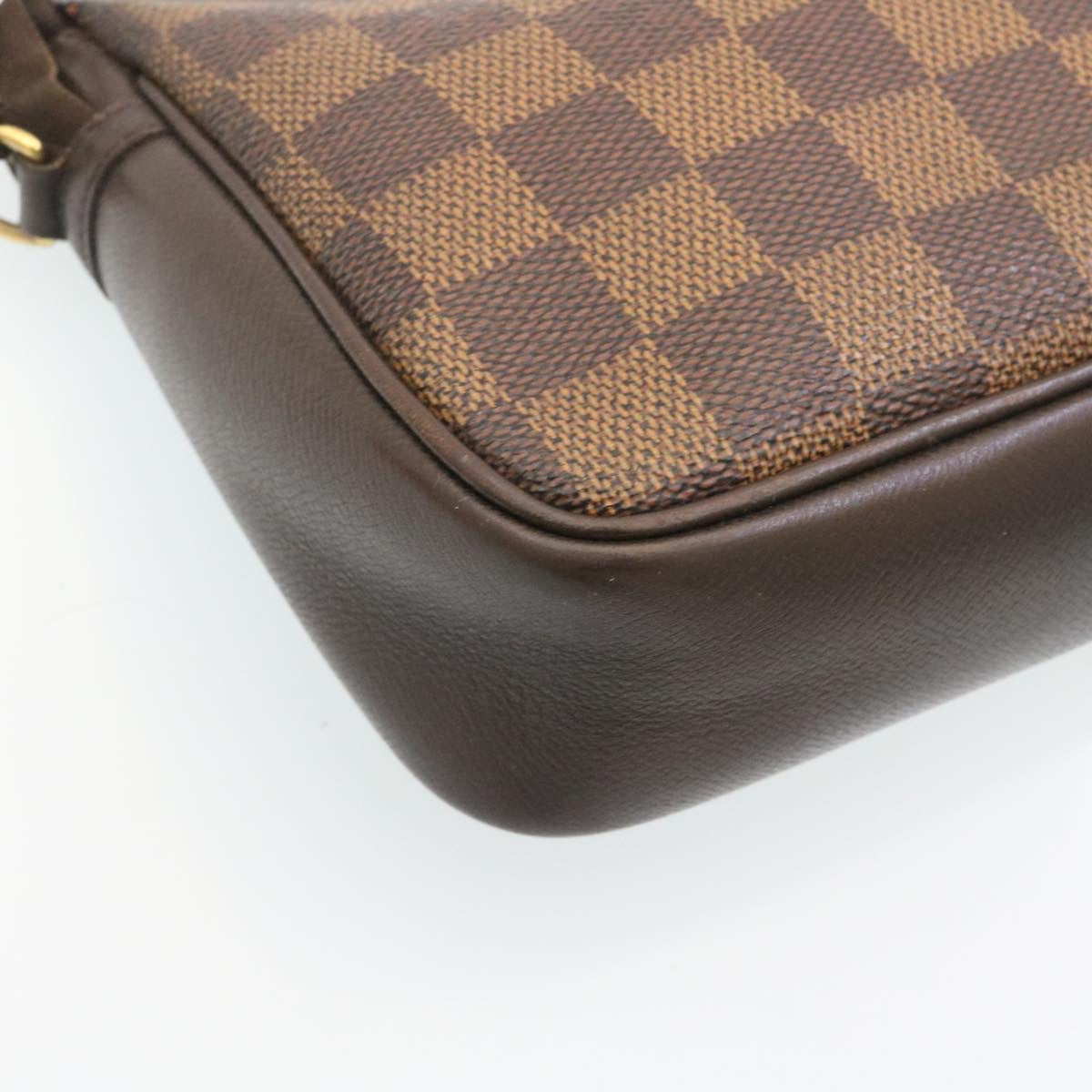 LOUIS VUITTON Damier Ebene Trousse Make Up Hand Pouch N51982 LV Auth 29166