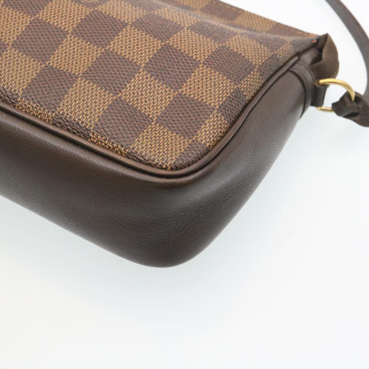 LOUIS VUITTON Damier Ebene Trousse Make Up Hand Pouch N51982 LV Auth 29166