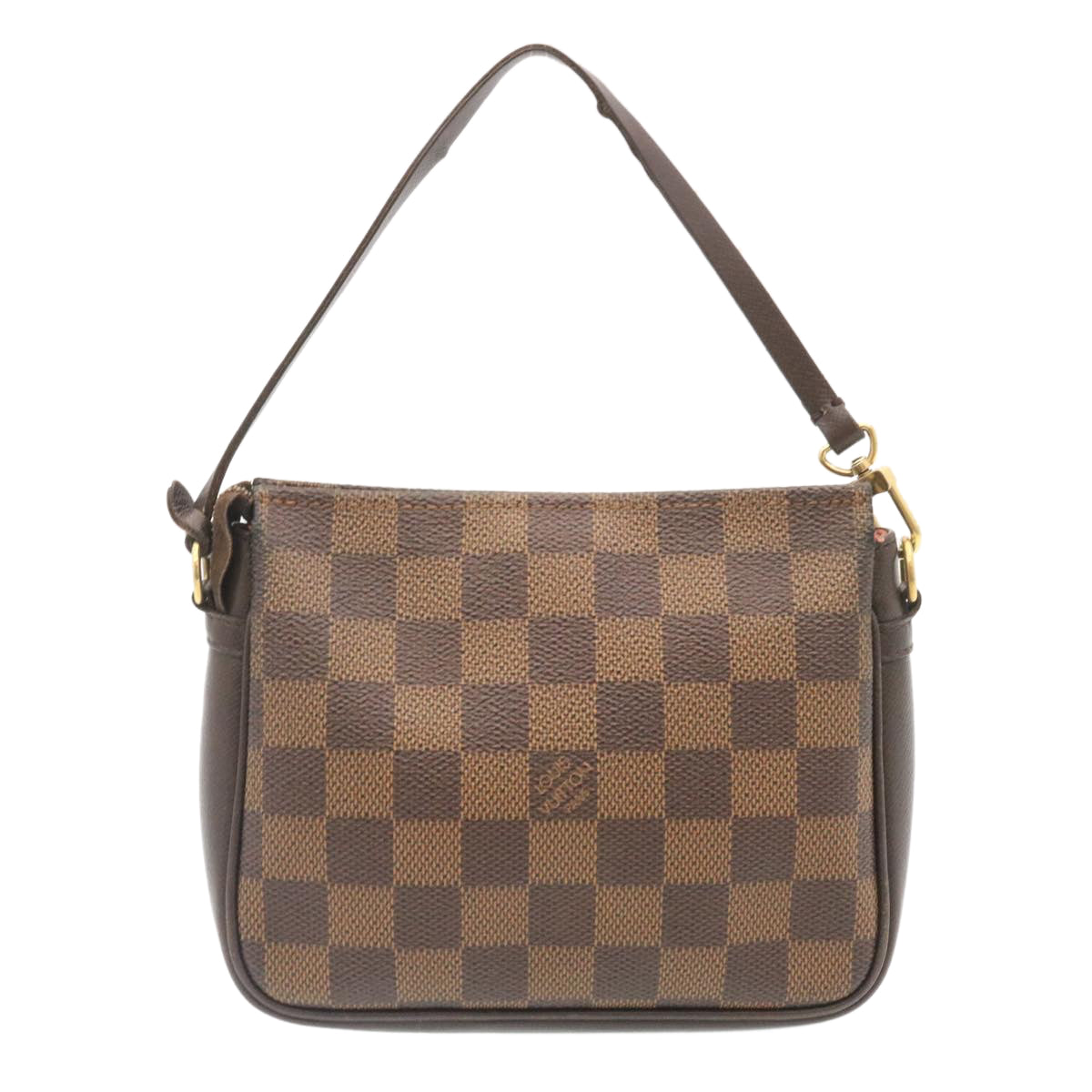 LOUIS VUITTON Damier Ebene Trousse Make Up Hand Pouch N51982 LV Auth 29166