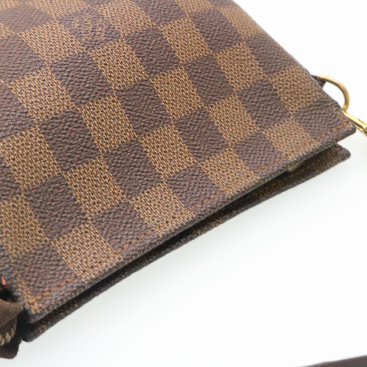 LOUIS VUITTON Damier Ebene Trousse Make Up Hand Pouch N51982 LV Auth 29166