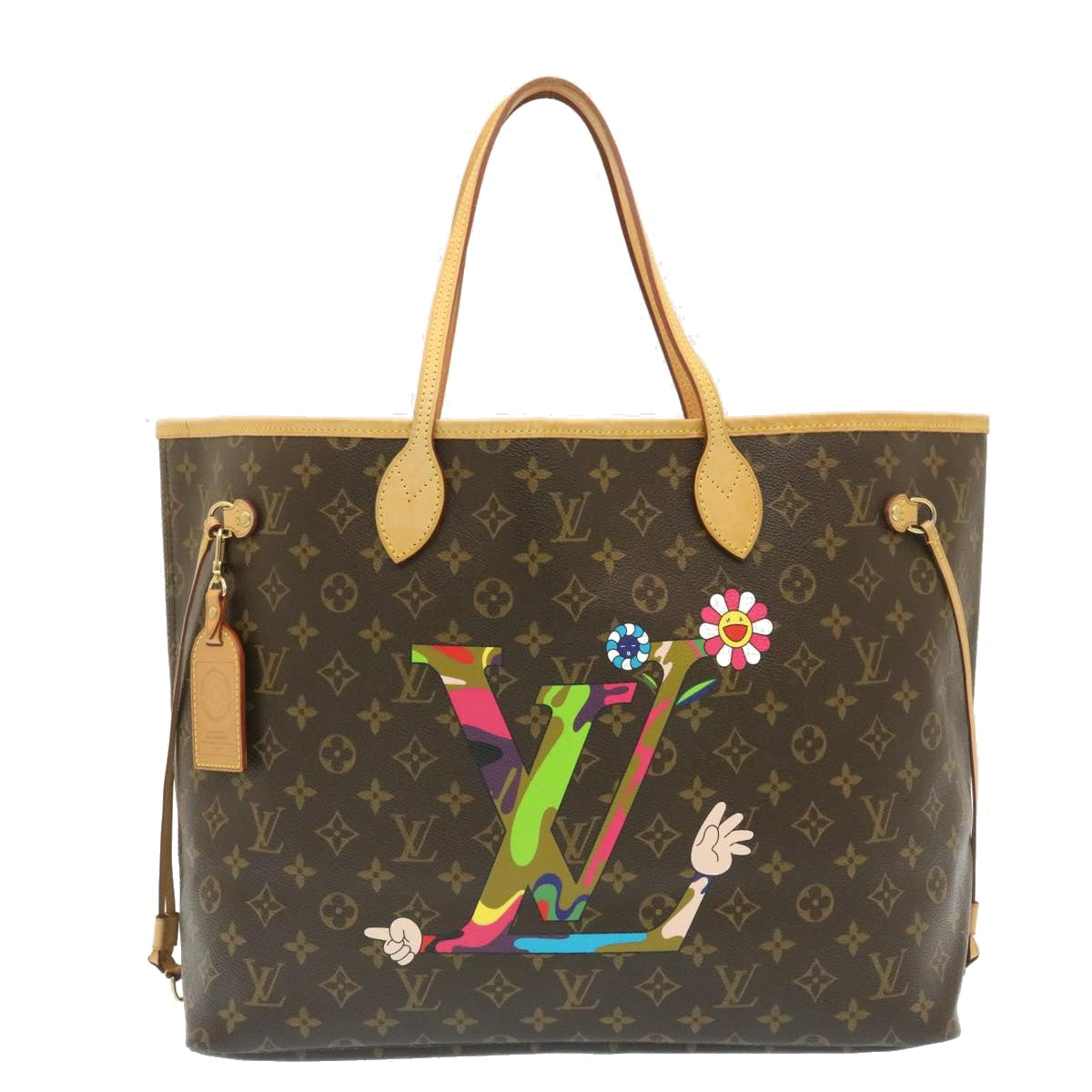 LOUIS VUITTON Monogram Neverfull GM Tote Bag Takashi Murakami M95560 Auth 29177A