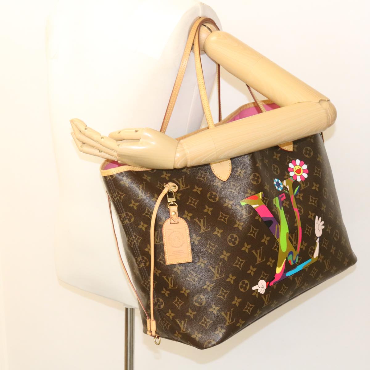 LOUIS VUITTON Monogram Neverfull GM Tote Bag Takashi Murakami M95560 Auth 29177A