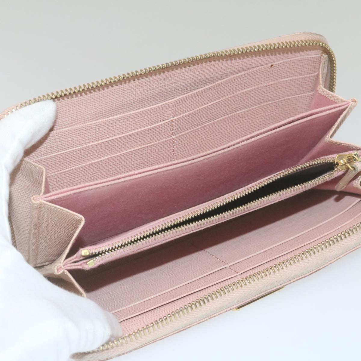 FENDI Long Wallet Leather Pink Auth 29198