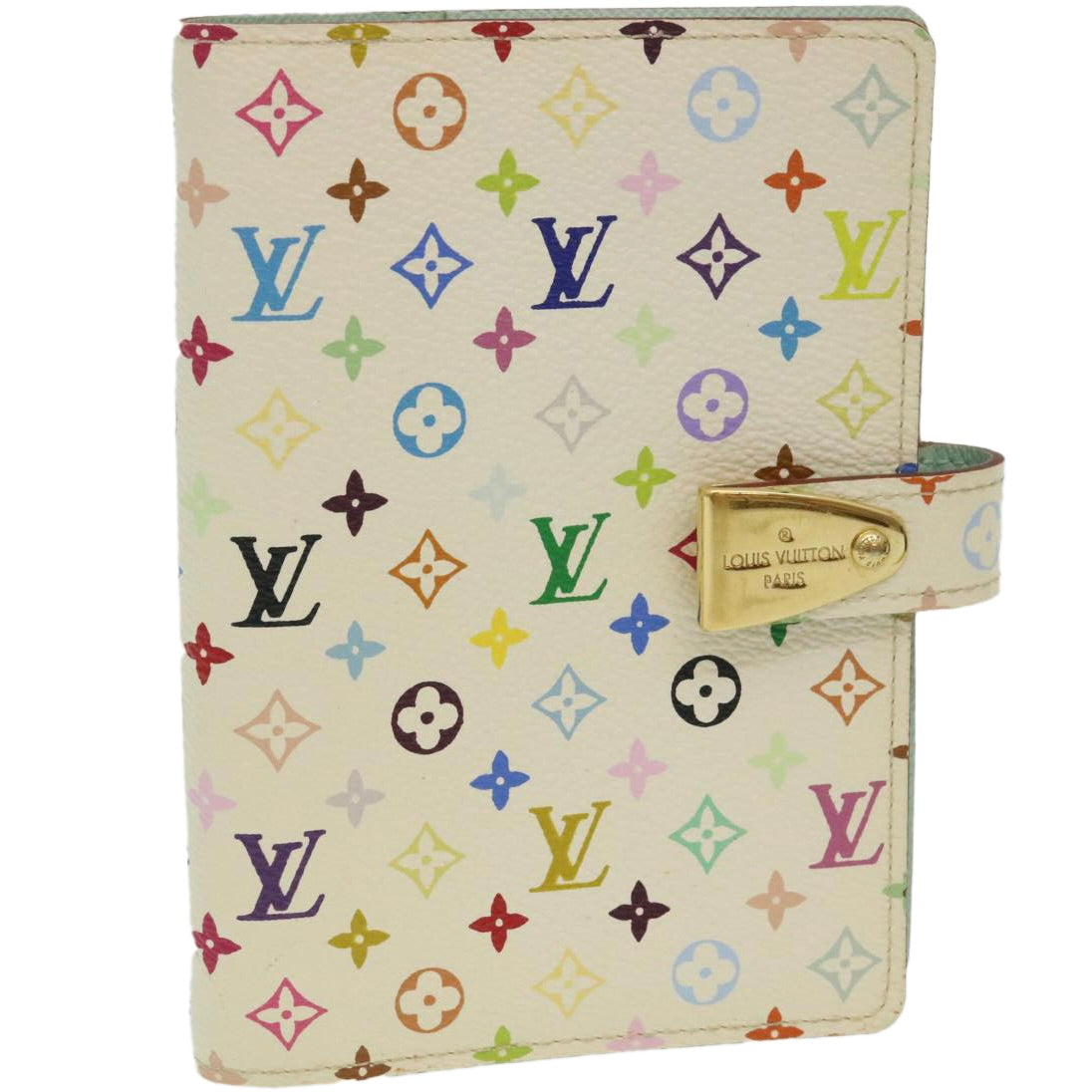 LOUIS VUITTON Multicolor Agenda Partonaire PM Day Planner Cover White Auth 29218