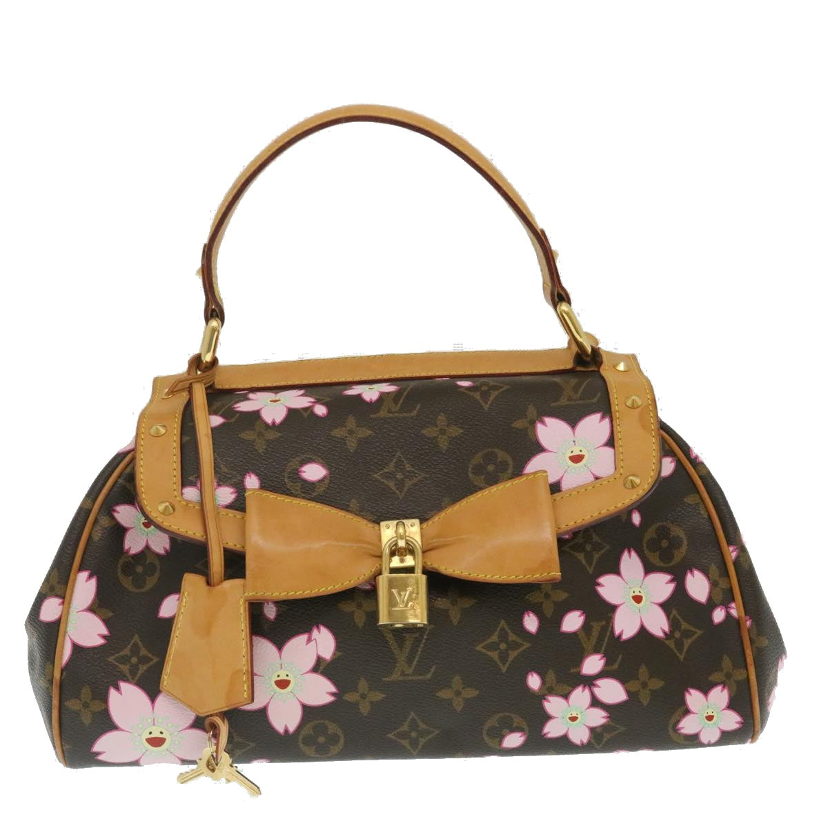 LOUIS VUITTON Monogram Cherry Blossom Sac Retro PM Hand Bag M92012 Auth 29255A