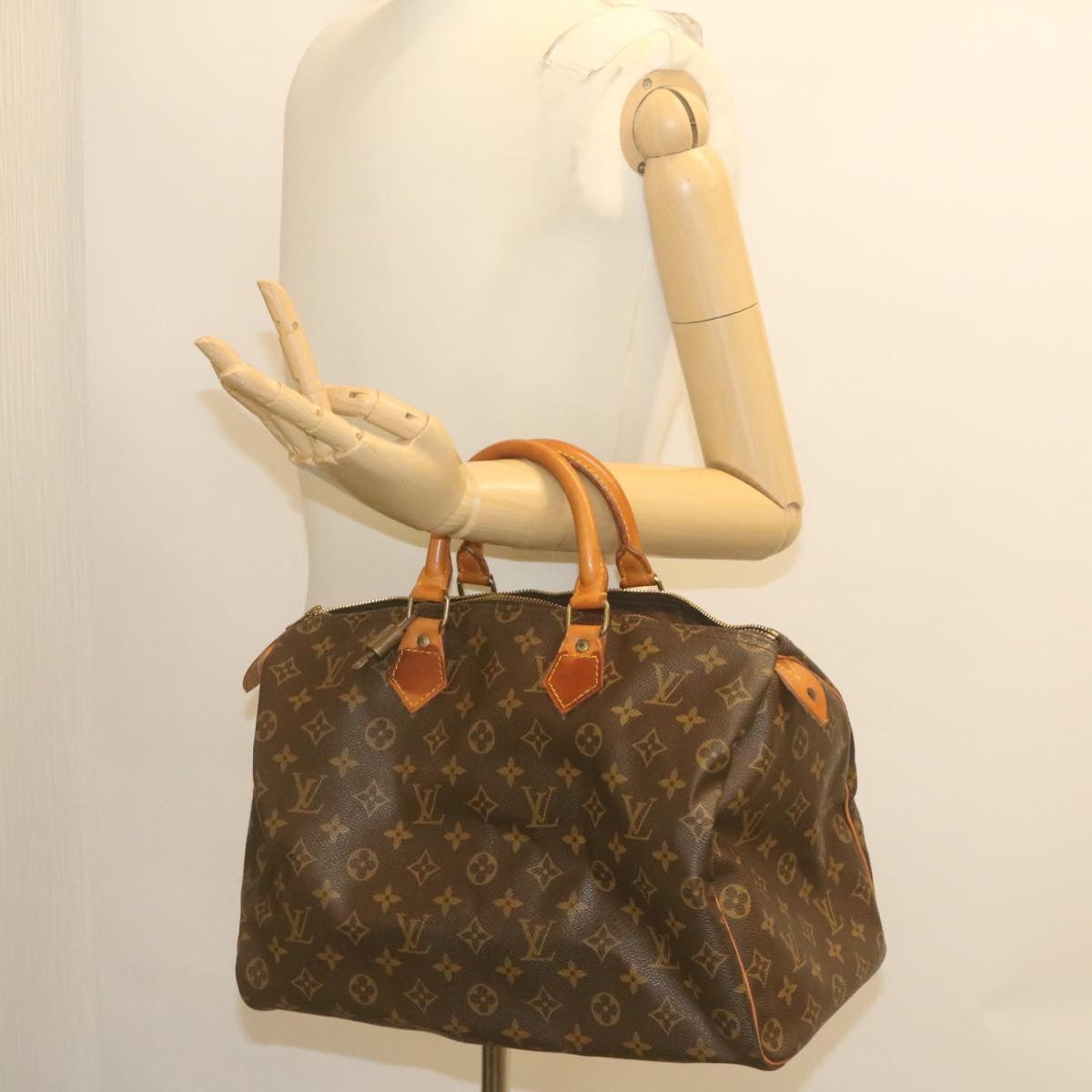 LOUIS VUITTON Monogram Speedy 35 Hand Bag M41524 LV Auth 29316