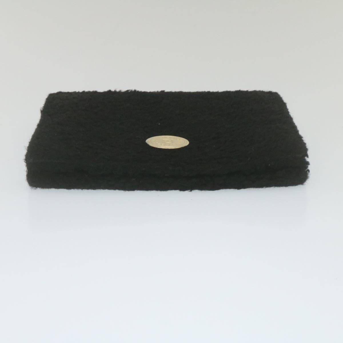 FENDI Wool Hand Bag Black Auth 29346