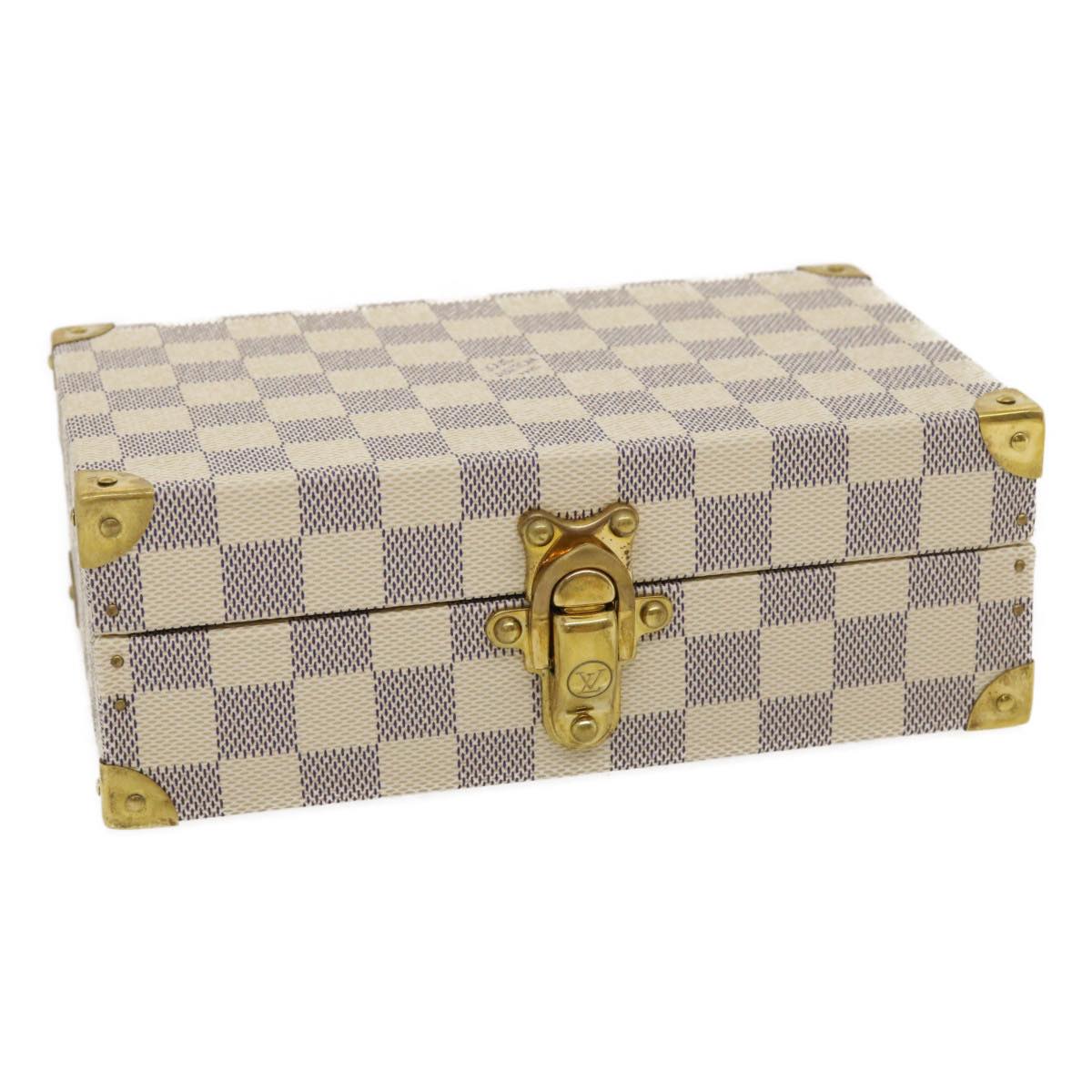 LOUIS VUITTON Damier Azur Coffret Polyvalent Jewelry Box SPO N33618 Auth 29521A