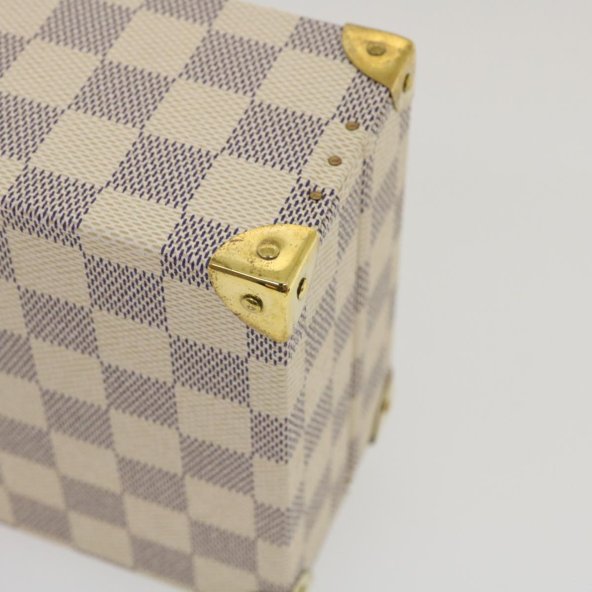 LOUIS VUITTON Damier Azur Coffret Polyvalent Jewelry Box SPO N33618 Auth 29521A