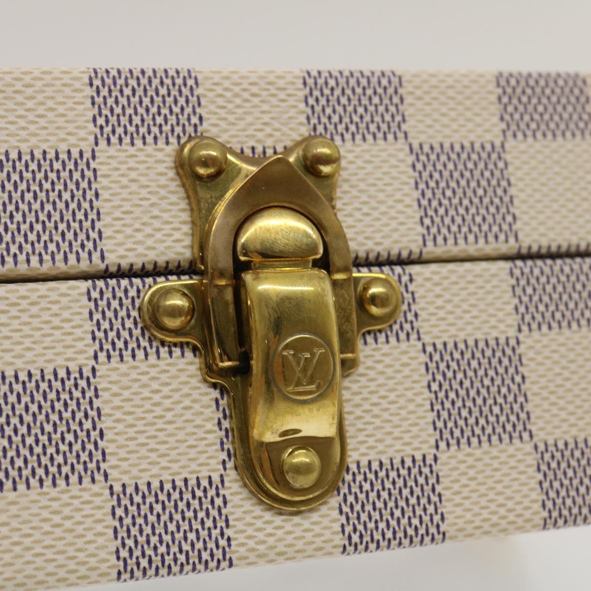 LOUIS VUITTON Damier Azur Coffret Polyvalent Jewelry Box SPO N33618 Auth 29521A