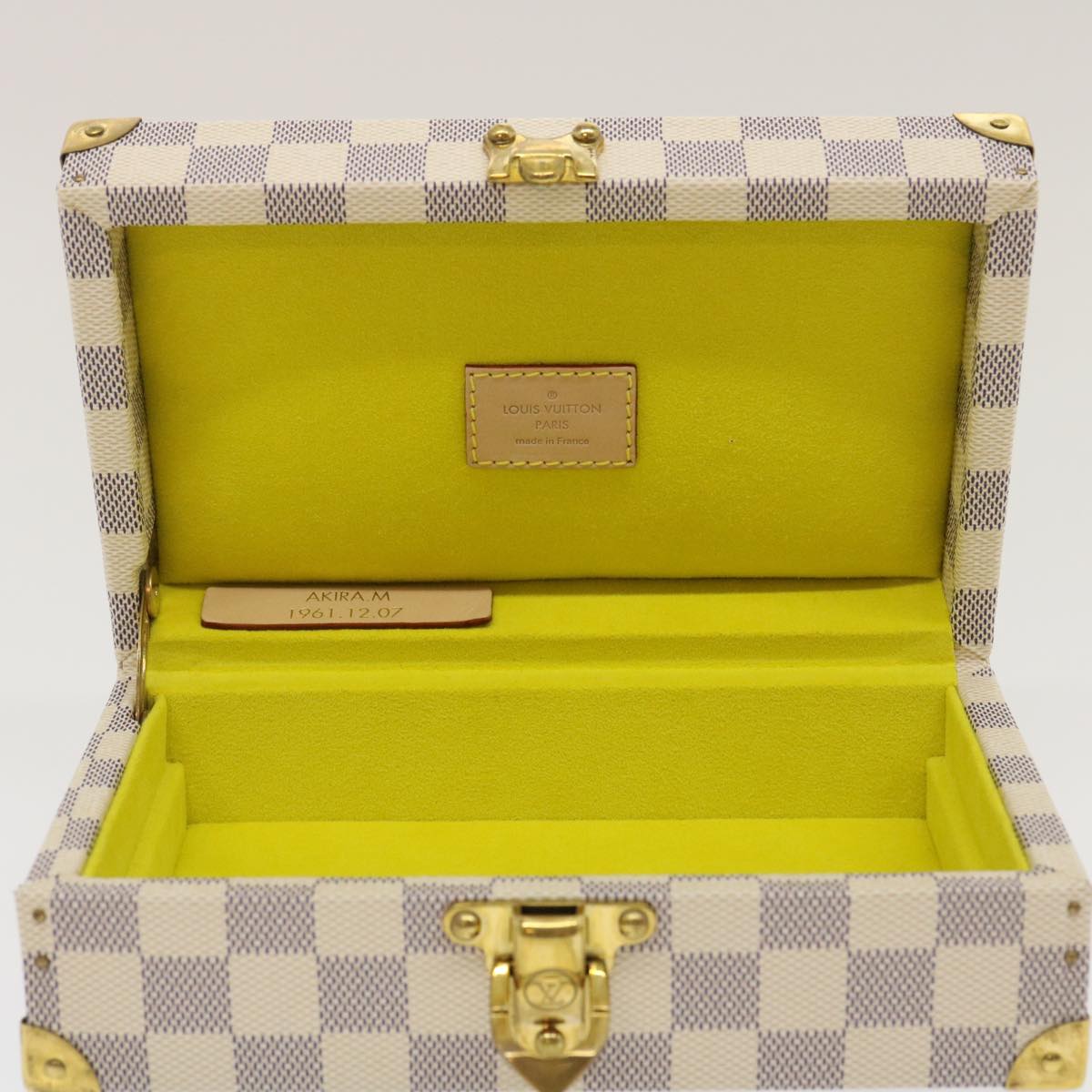 LOUIS VUITTON Damier Azur Coffret Polyvalent Jewelry Box SPO N33618 Auth 29521A