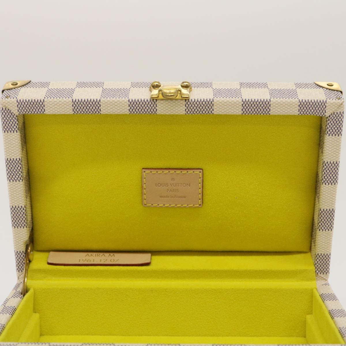 LOUIS VUITTON Damier Azur Coffret Polyvalent Jewelry Box SPO N33618 Auth 29521A