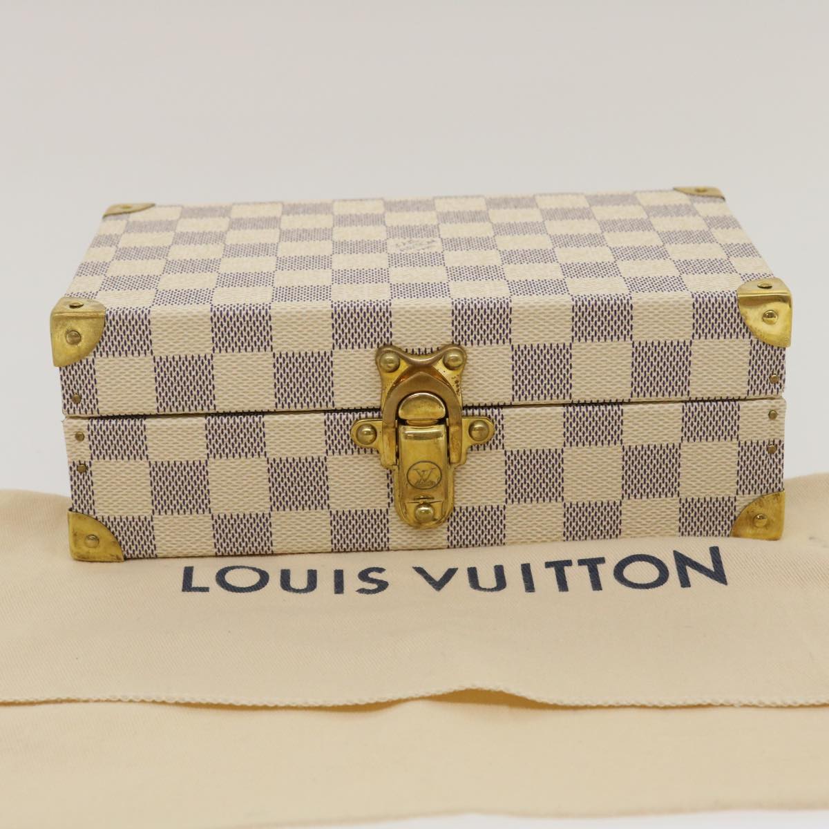 LOUIS VUITTON Damier Azur Coffret Polyvalent Jewelry Box SPO N33618 Auth 29521A