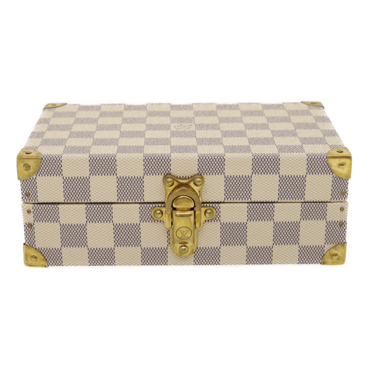 LOUIS VUITTON Damier Azur Coffret Polyvalent Jewelry Box SPO N33618 Auth 29521A