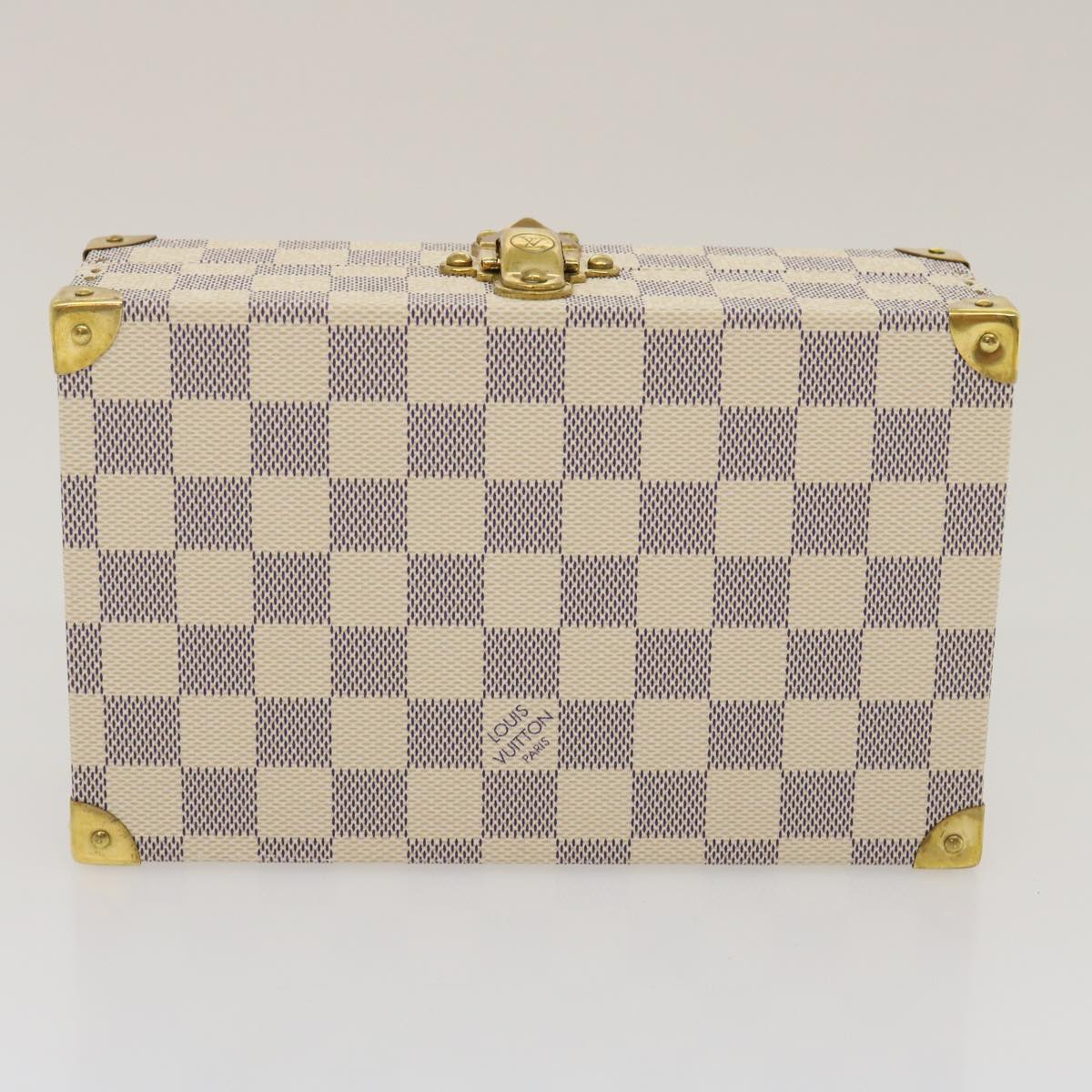 LOUIS VUITTON Damier Azur Coffret Polyvalent Jewelry Box SPO N33618 Auth 29521A