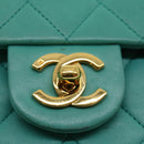 CHANEL Mini Matelasse Flap Chain Shoulder Bag Lamb Skin Light Blue Auth 29527A-20