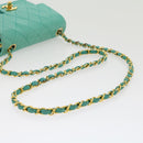 CHANEL Mini Matelasse Flap Chain Shoulder Bag Lamb Skin Light Blue Auth 29527A-7