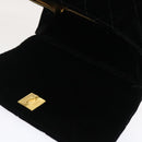 CHANEL Turn Lock Flap Matelasse Hand Bag velvet Black Gold CC Auth 29565A-19
