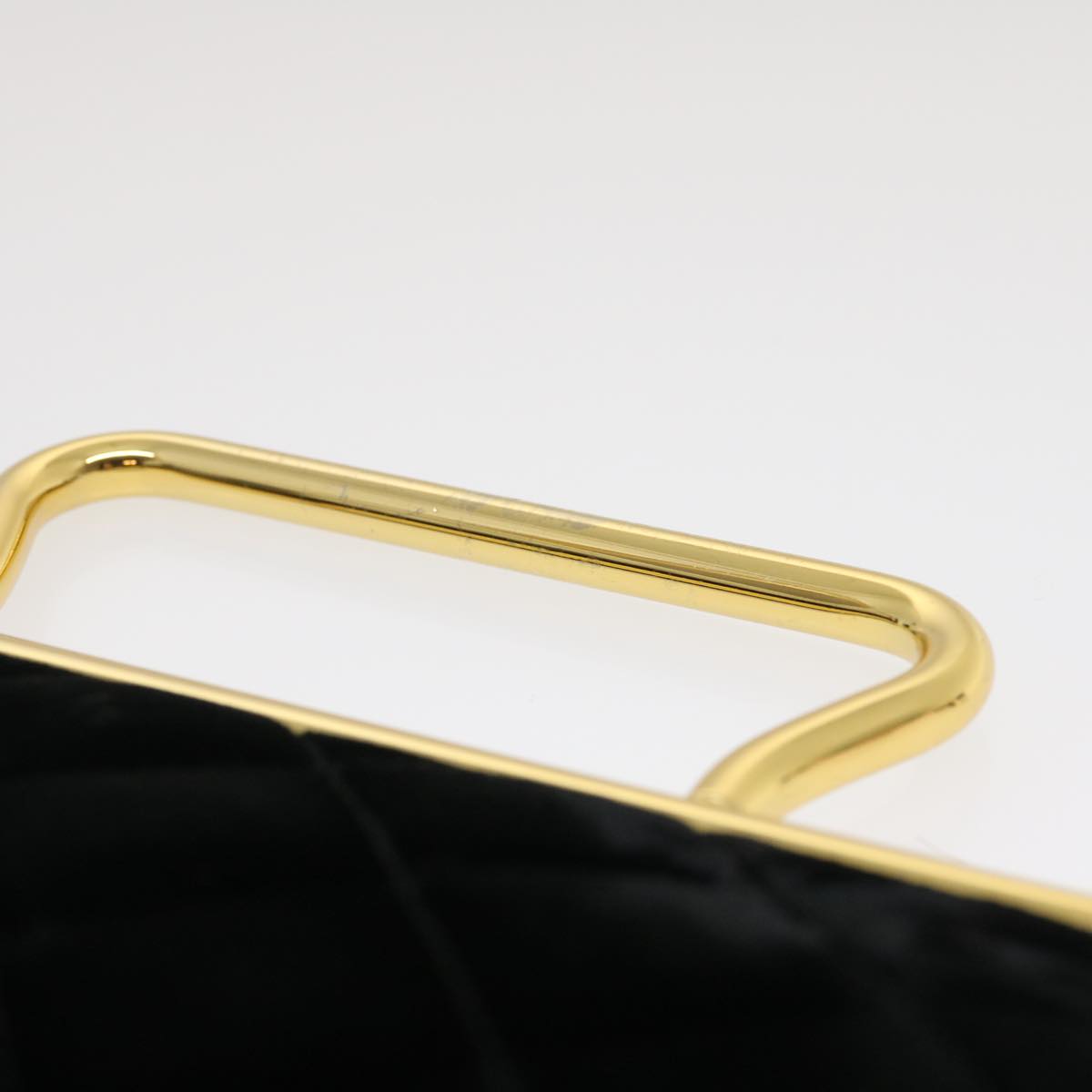 CHANEL Turn Lock Flap Matelasse Hand Bag velvet Black Gold CC Auth 29565A