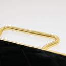CHANEL Turn Lock Flap Matelasse Hand Bag velvet Black Gold CC Auth 29565A-14