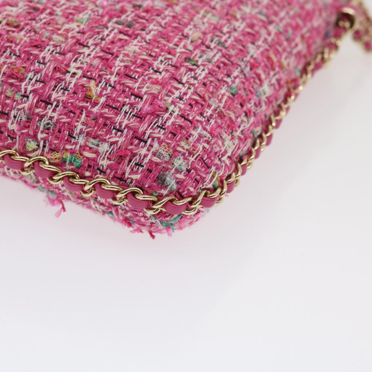 CHANEL Chain Shoulder Bag Pouch Pink CC Auth 29572A