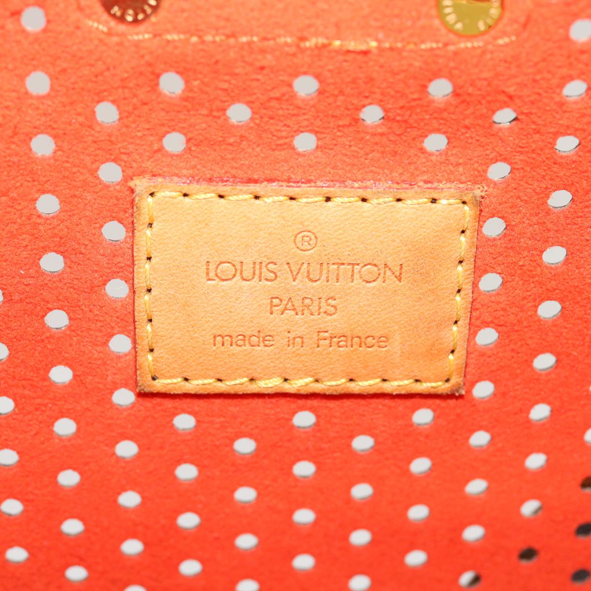 LOUIS VUITTON Monogram Perfo Demi Lune Shoulder Bag Orange M95178 LV Auth 29622