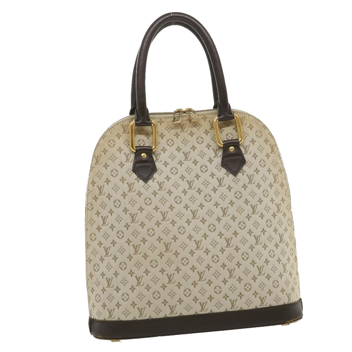 LOUIS VUITTON Monogram Mini Alma Haut Hand Bag Khaki M92203 LV Auth 29629