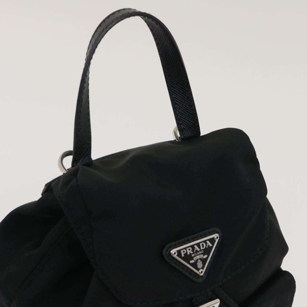 PRADA Chain Mini Shoulder Bag Nylon Black 1BH029 V44 F0002 Auth 29659A