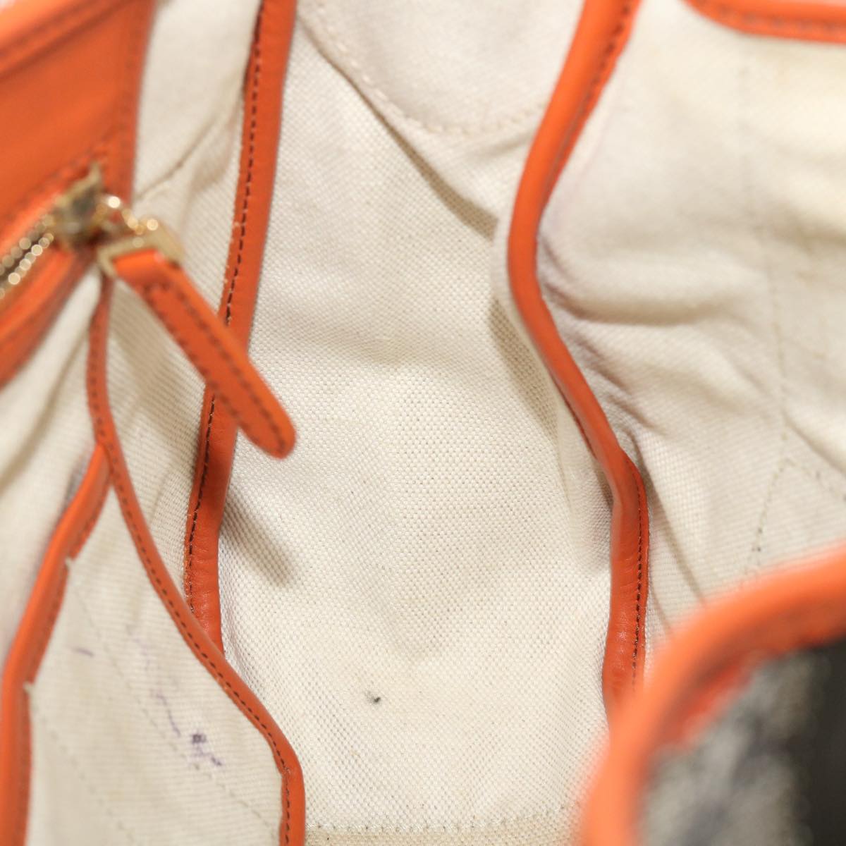 CELINE C Macadam Canvas Shoulder Bag Coated Canvas Orange Auth 29764