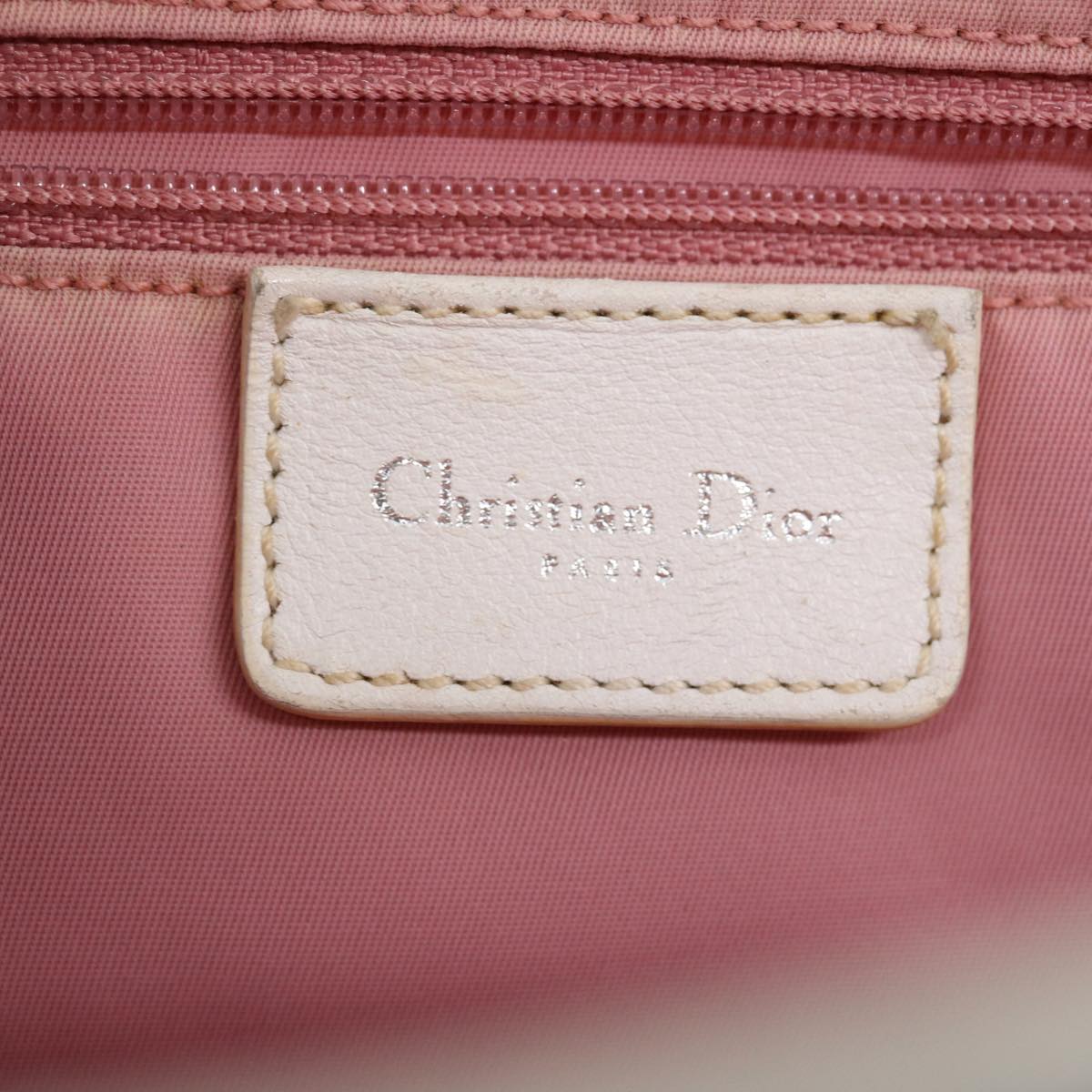 Christian Dior Trotter Canvas Shoulder Bag Canvas Pink Auth 29770