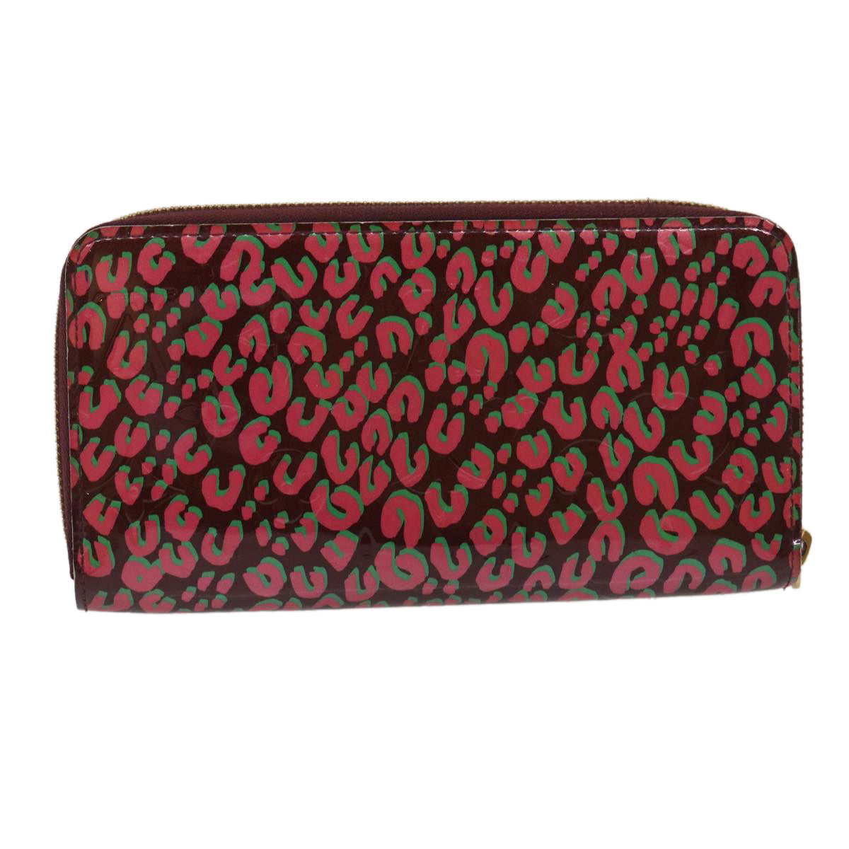LOUIS VUITTON Vernis Leopard Zippy Wallet Long Wallet Pink M91477 LV Auth 29787A - 0
