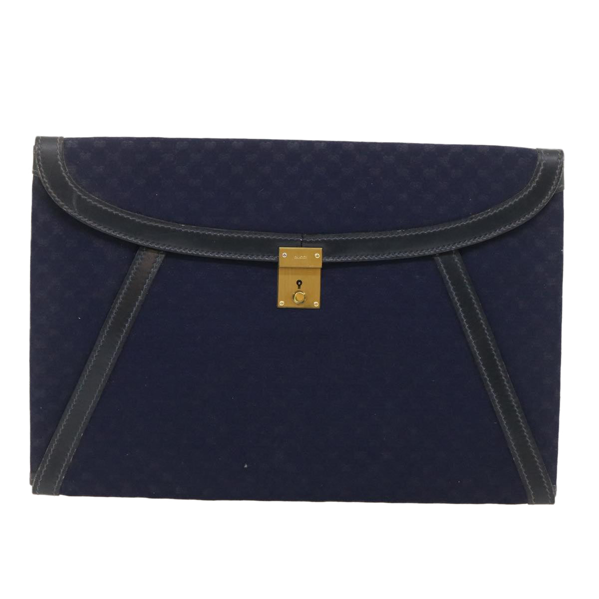 GUCCI Micro GG Canvas Clutch Bag Navy Auth 29798