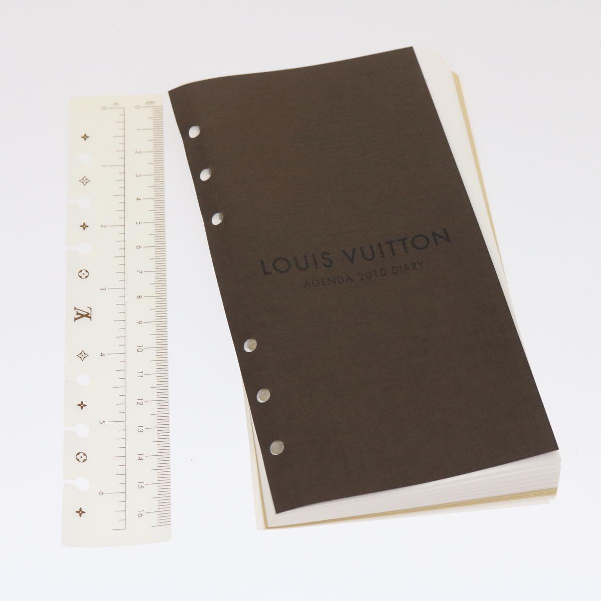 LOUIS VUITTON Nomad Agenda MM Day Planner Cover Brown R20105 LV Auth 29827