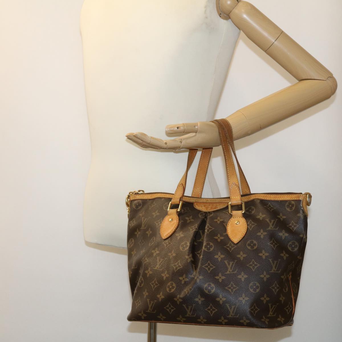 LOUIS VUITTON Monogram Palermo PM Tote Bag M40145 LV Auth 29858