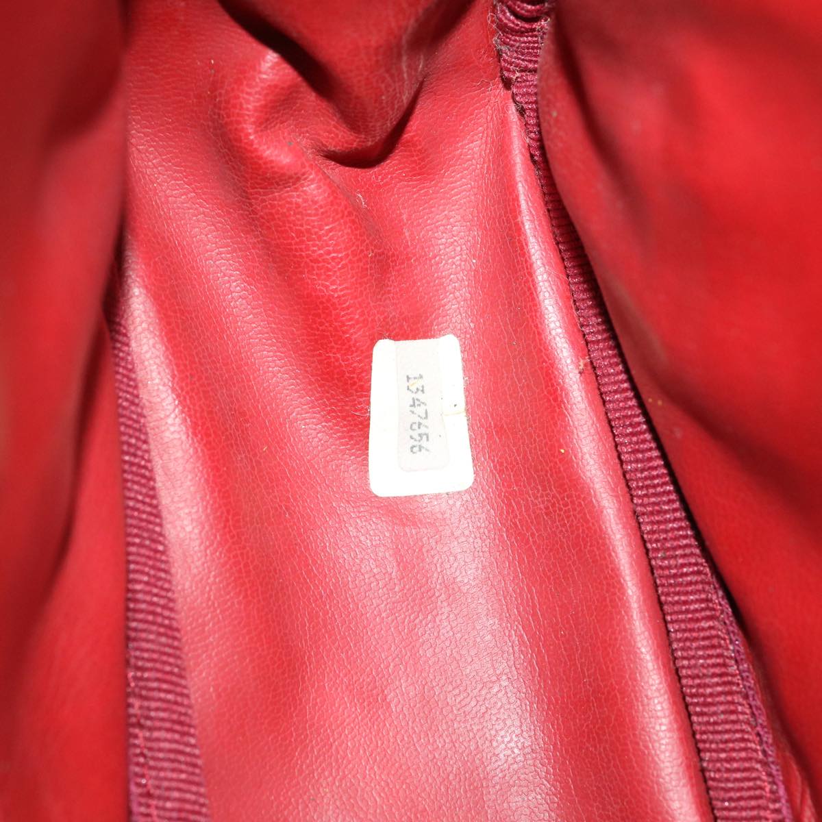 CHANEL Matelasse Chain Shoulder Bag Lamb Skin Enamel Red Clear CC Auth 29894A