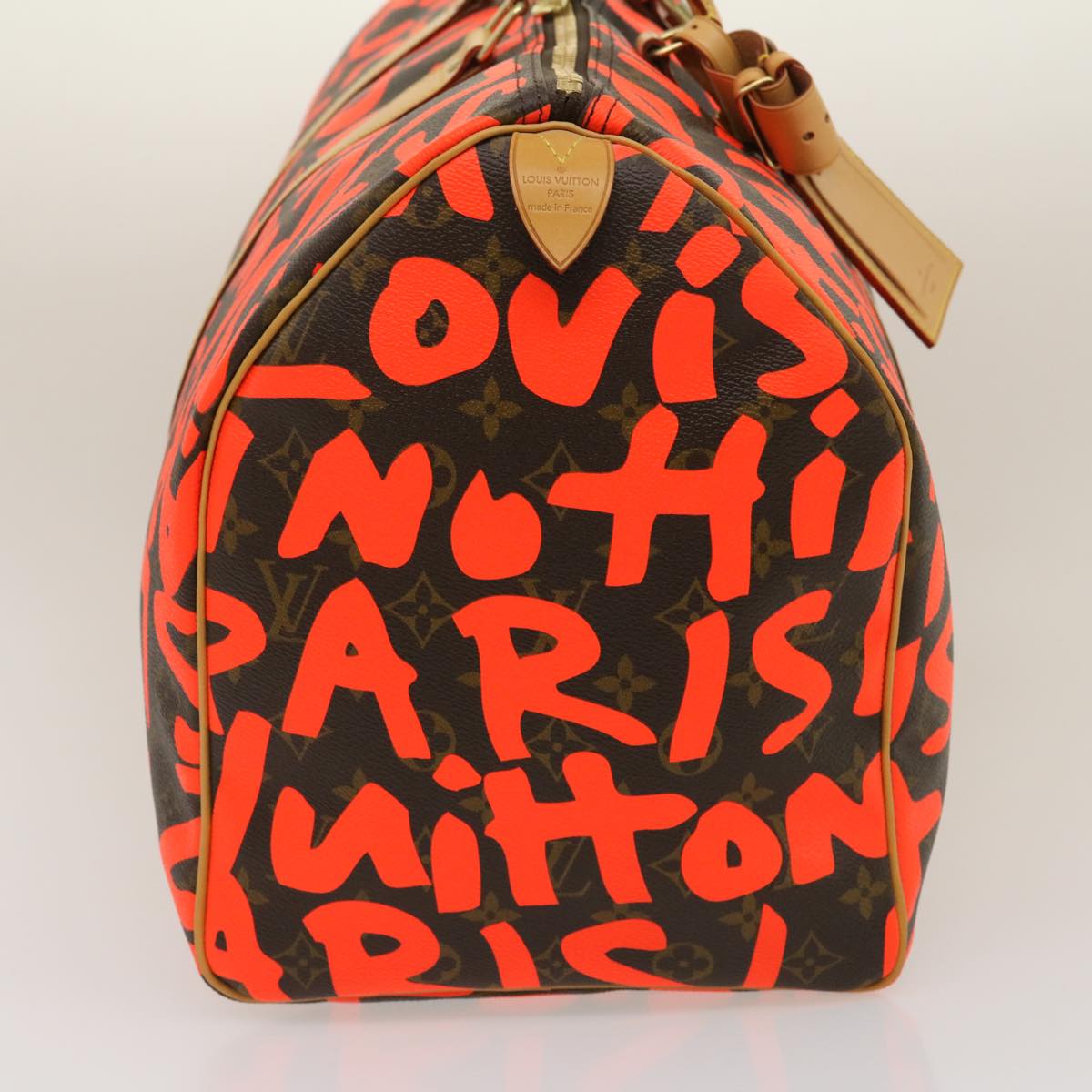 LOUIS VUITTON Monogram Graffiti Keepall 50 Boston Bag Orange M93699 Auth 29908A