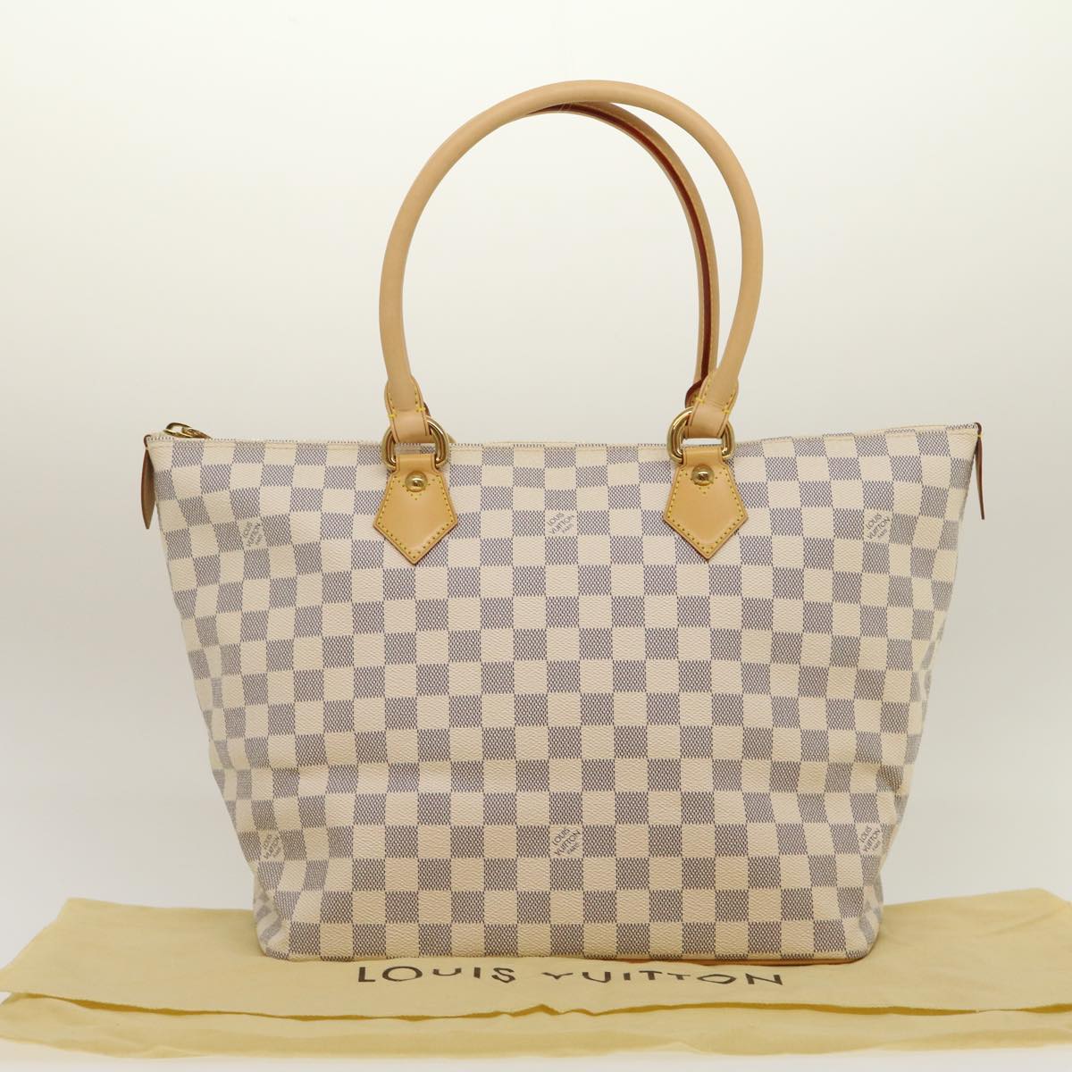 LOUIS VUITTON Damier Azur Saleya MM Tote Bag N51185 LV Auth 29909A