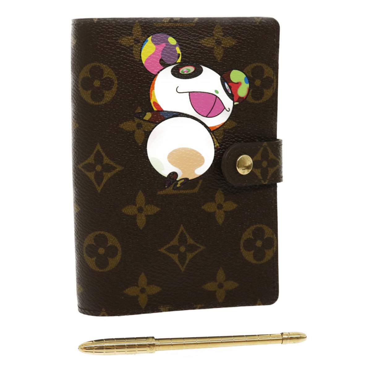 LOUIS VUITTON Monogram Panda Agenda PM Day Planner Cover R20011 LV Auth 29925A