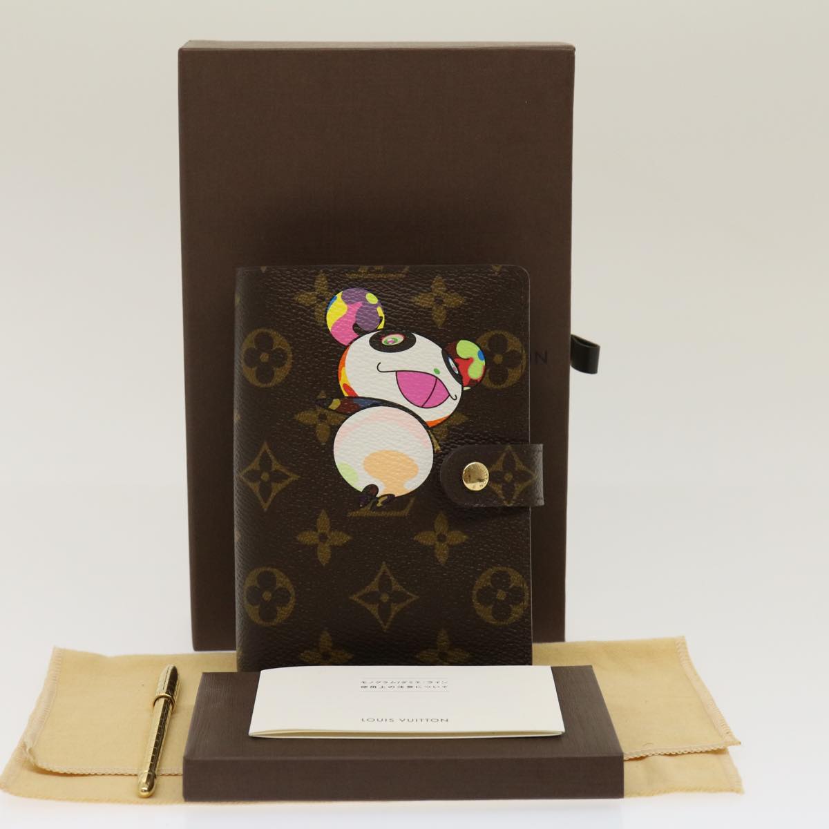 LOUIS VUITTON Monogram Panda Agenda PM Day Planner Cover R20011 LV Auth 29925A