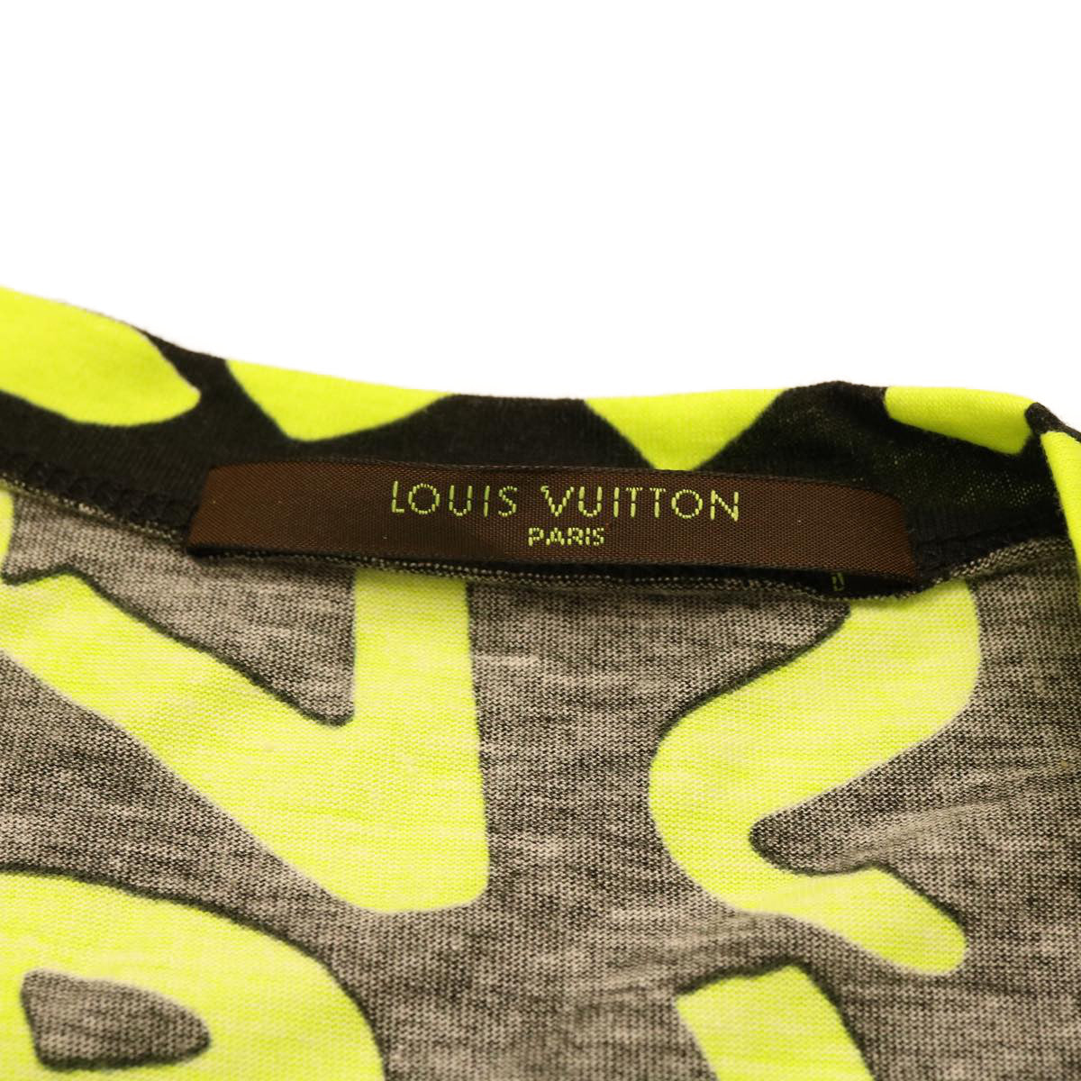 LOUIS VUITTON Short-sleeved T-shirt XL Black Green LV Auth 29937A