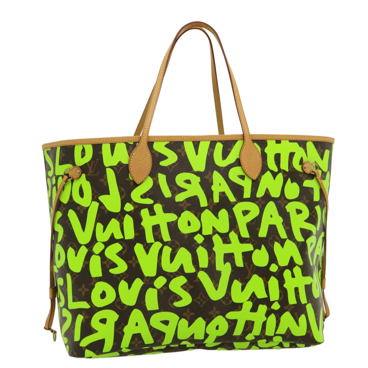 LOUIS VUITTON Monogram Graffiti Neverfull GM Tote Bag Vert M93703 LV Auth 29943A