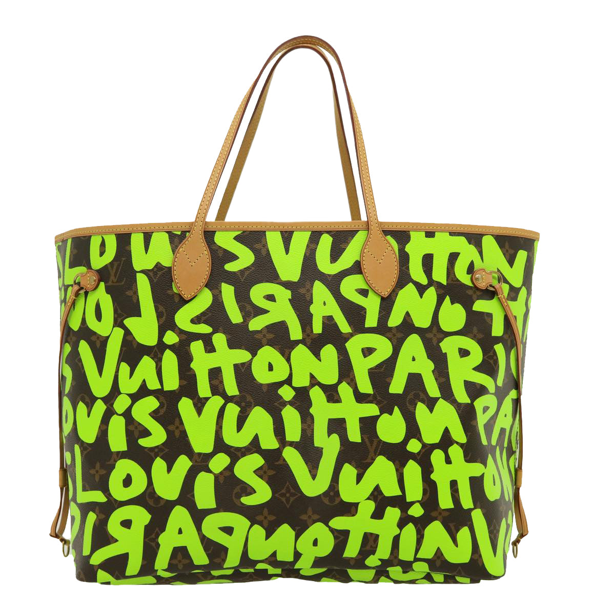 LOUIS VUITTON Monogram Graffiti Neverfull GM Tote Bag Vert M93703 LV Auth 29943A