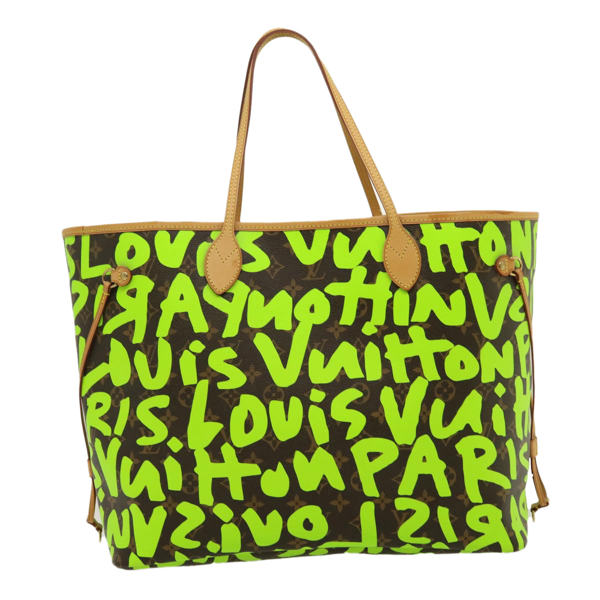 LOUIS VUITTON Monogram Graffiti Neverfull GM Tote Bag Vert M93703 LV Auth 29943A