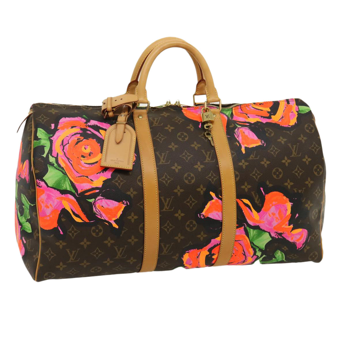 LOUIS VUITTON Monogram Rose Keepall 50 Boston Bag M48605 LV Auth 29944A