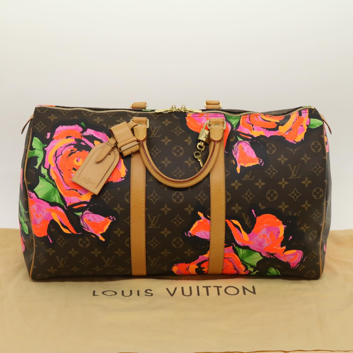 LOUIS VUITTON Monogram Rose Keepall 50 Boston Bag M48605 LV Auth 29944A